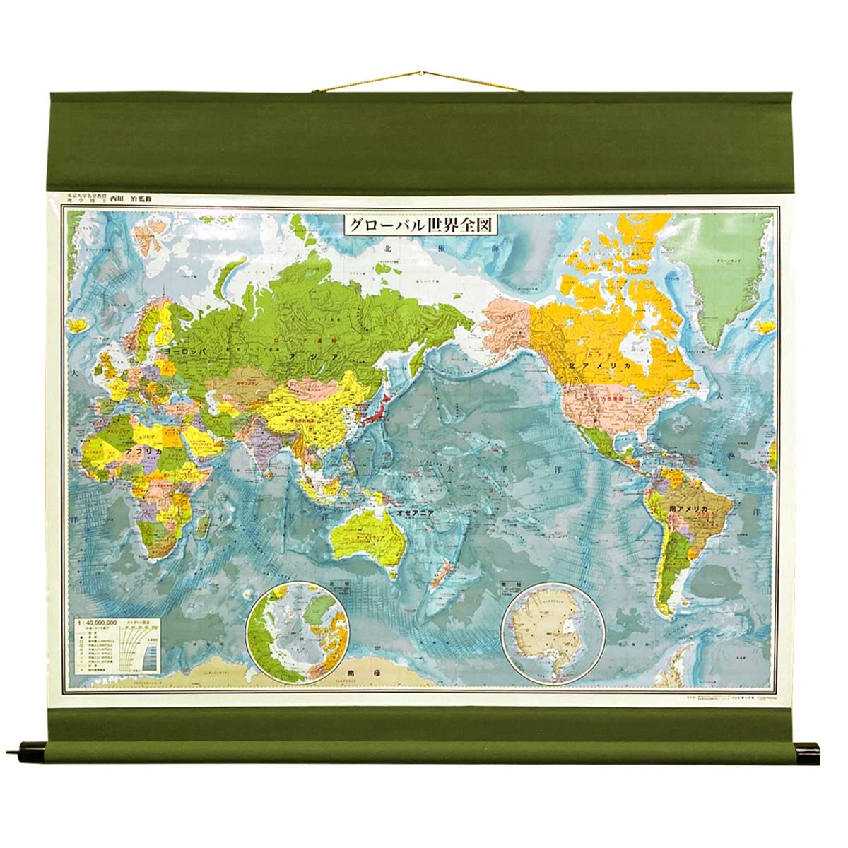 Amazon | 掛け軸 地図 グローバル 世界地図 表面 PP加工 国別